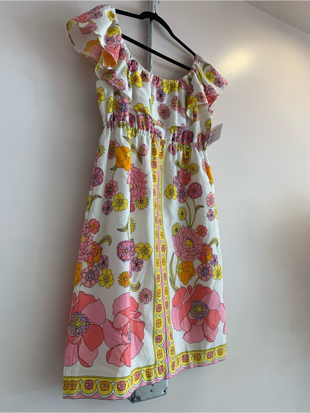 Trina Turk White Mini Dress with Pink & Yellow Floral Print